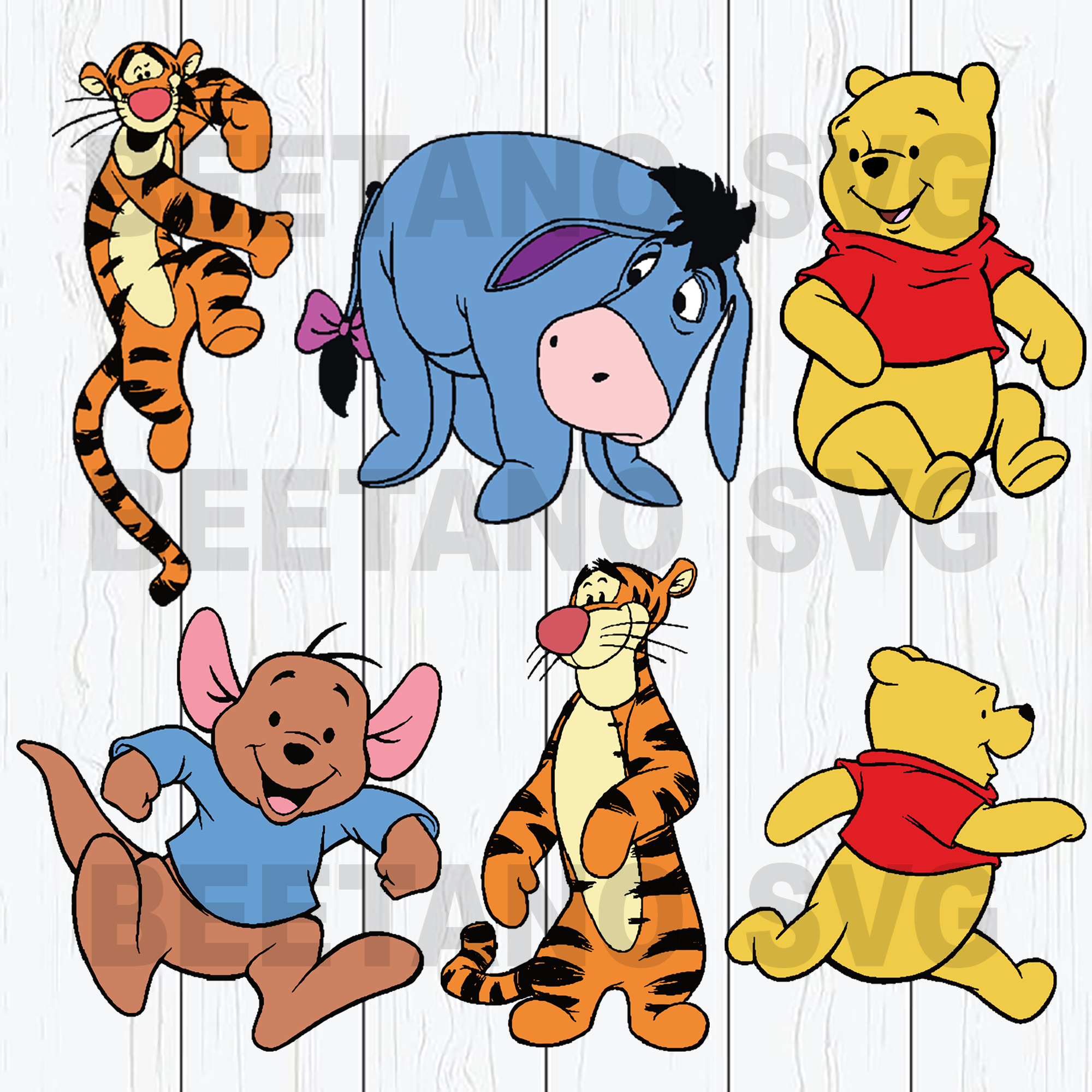 Winnie The Pooh Character Bundle Cutting Files For Cricut Svg Dxf E