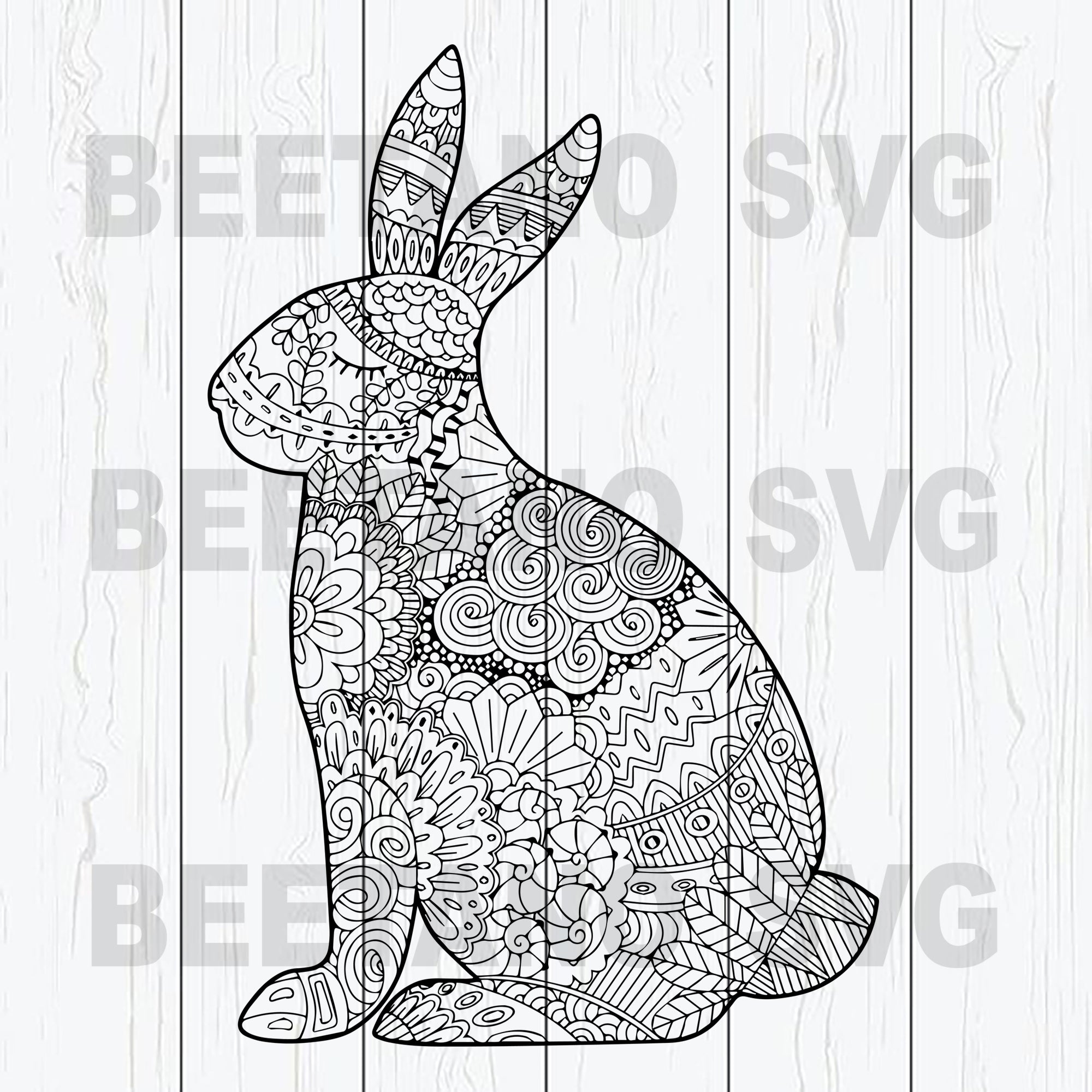 Download Mandala Bunny Svg Bunny Easter Svg Files Mandala Rabbit Svg Happy E Beetanosvg Scalable Vector Graphics