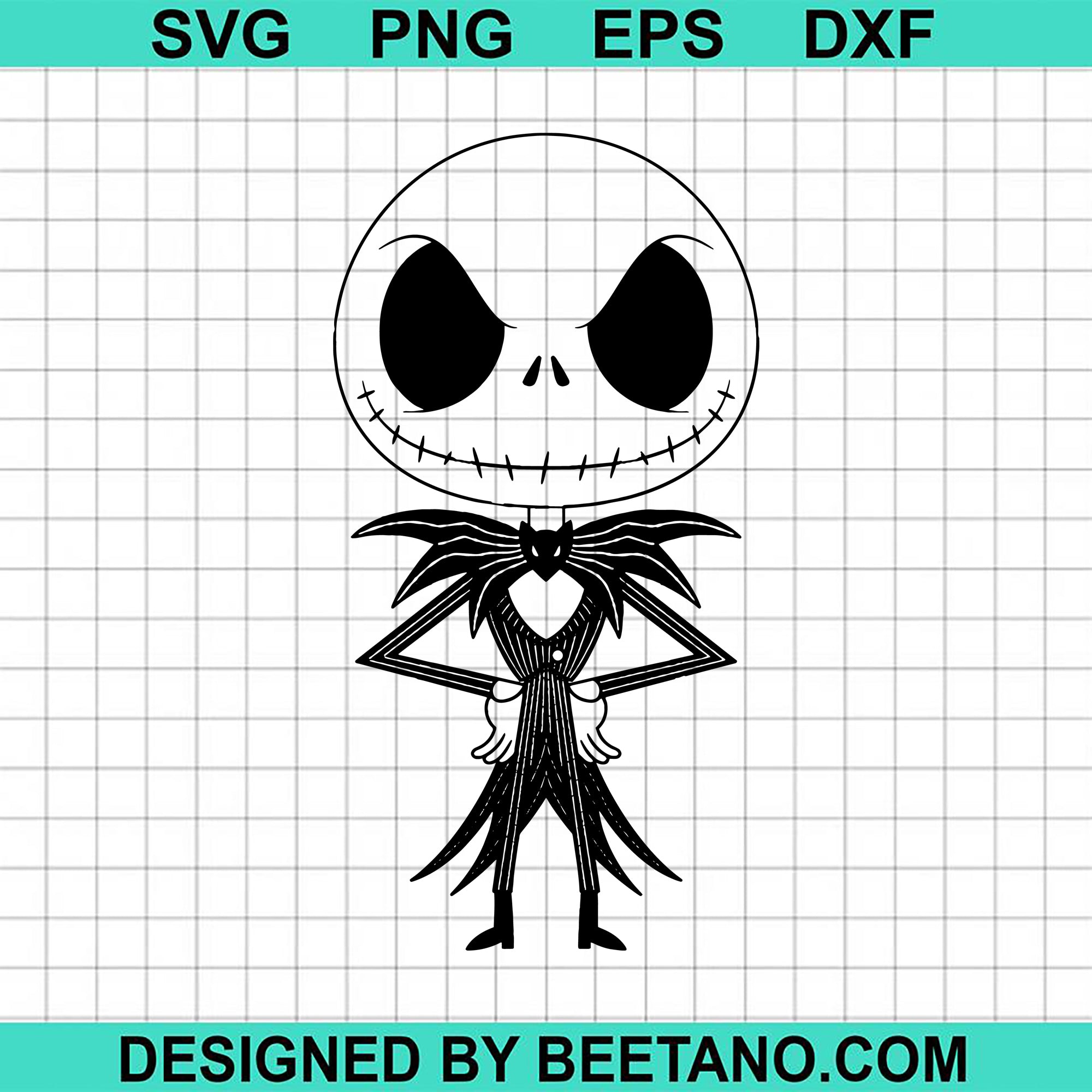 Download Jack Skellington The Nightmare Before Christmas Chibi Svg Cut File For Beetanosvg Scalable Vector Graphics PSD Mockup Templates