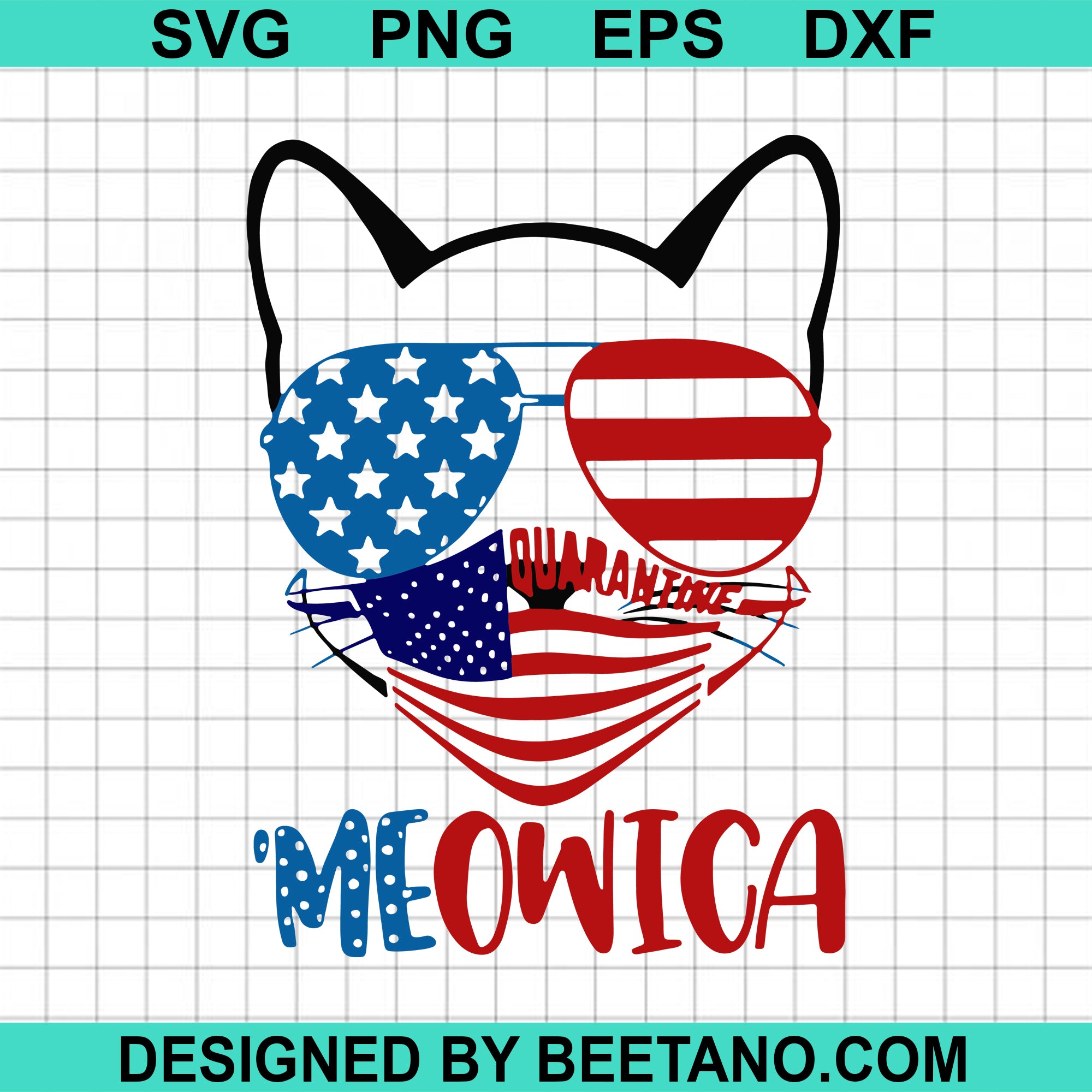 Meowica 4th July SVG cut files for cricut and handmade items