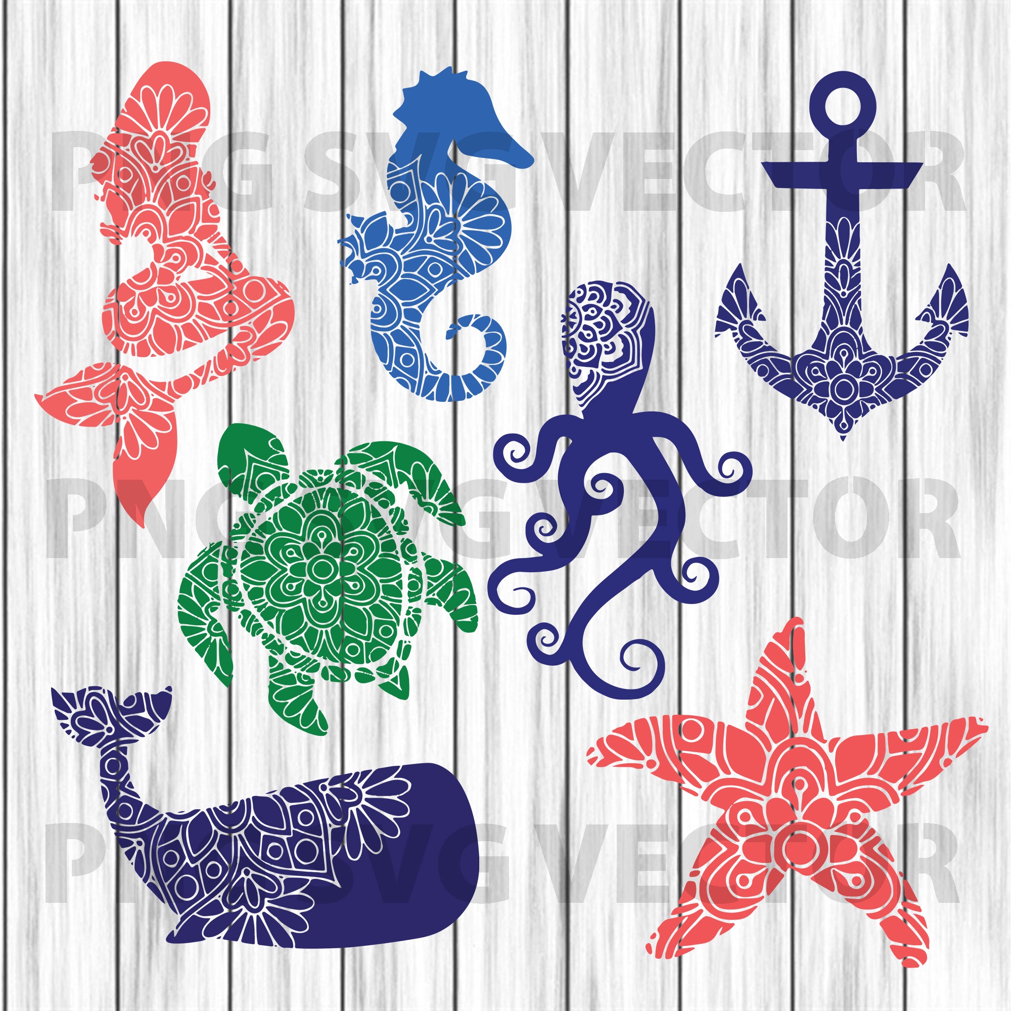 Download Mandala Sea Creature Svg Sea Creature Clipart Sea Animal Svg Sea Creature Cutting File Sea Creature File For Cricut