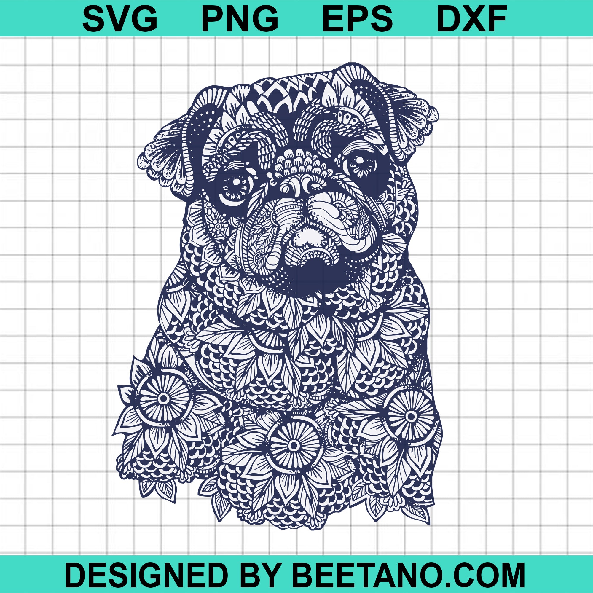 Download Pug Mandala Svg Cut Files For Silhouette Studio And Handmade Craft Beetanosvg Scalable Vector Graphics