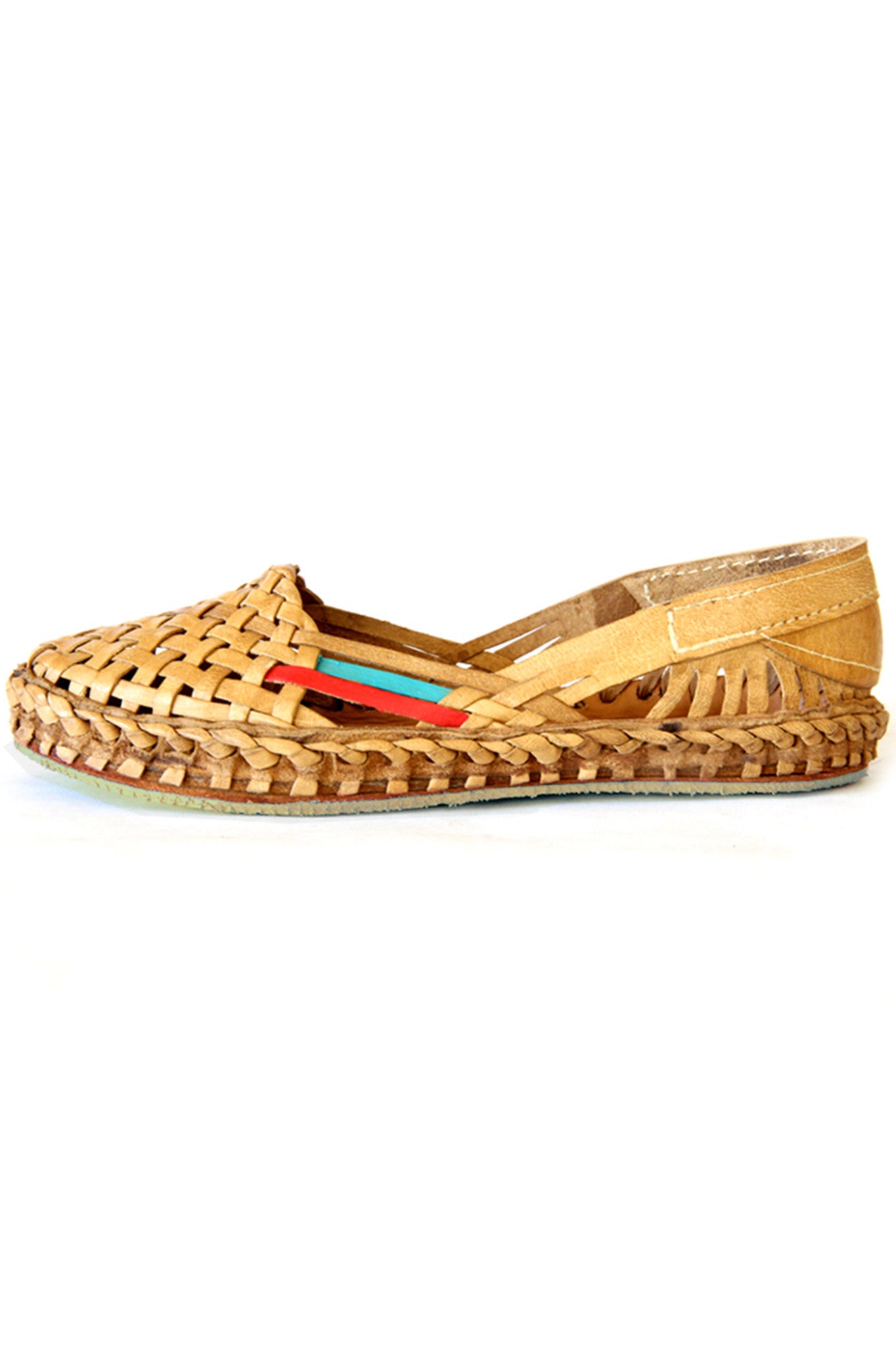 women's woven leather flats