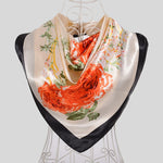 Satin Scarf Big Square Hijabs Printed Polyester Silk Shawl 90*90cm