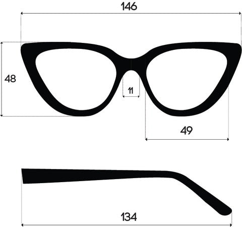 KUGO Biodegradable glasses Cherry - dimensions