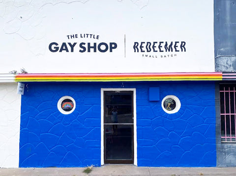 View of the from The Little Gay Shop from the street.