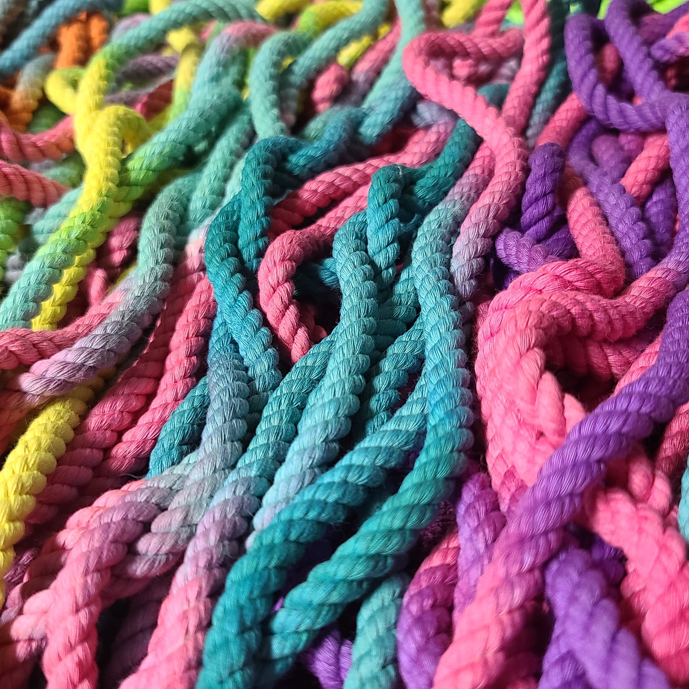 Rainbow cotton 3ply rope – Ropeboundkitten