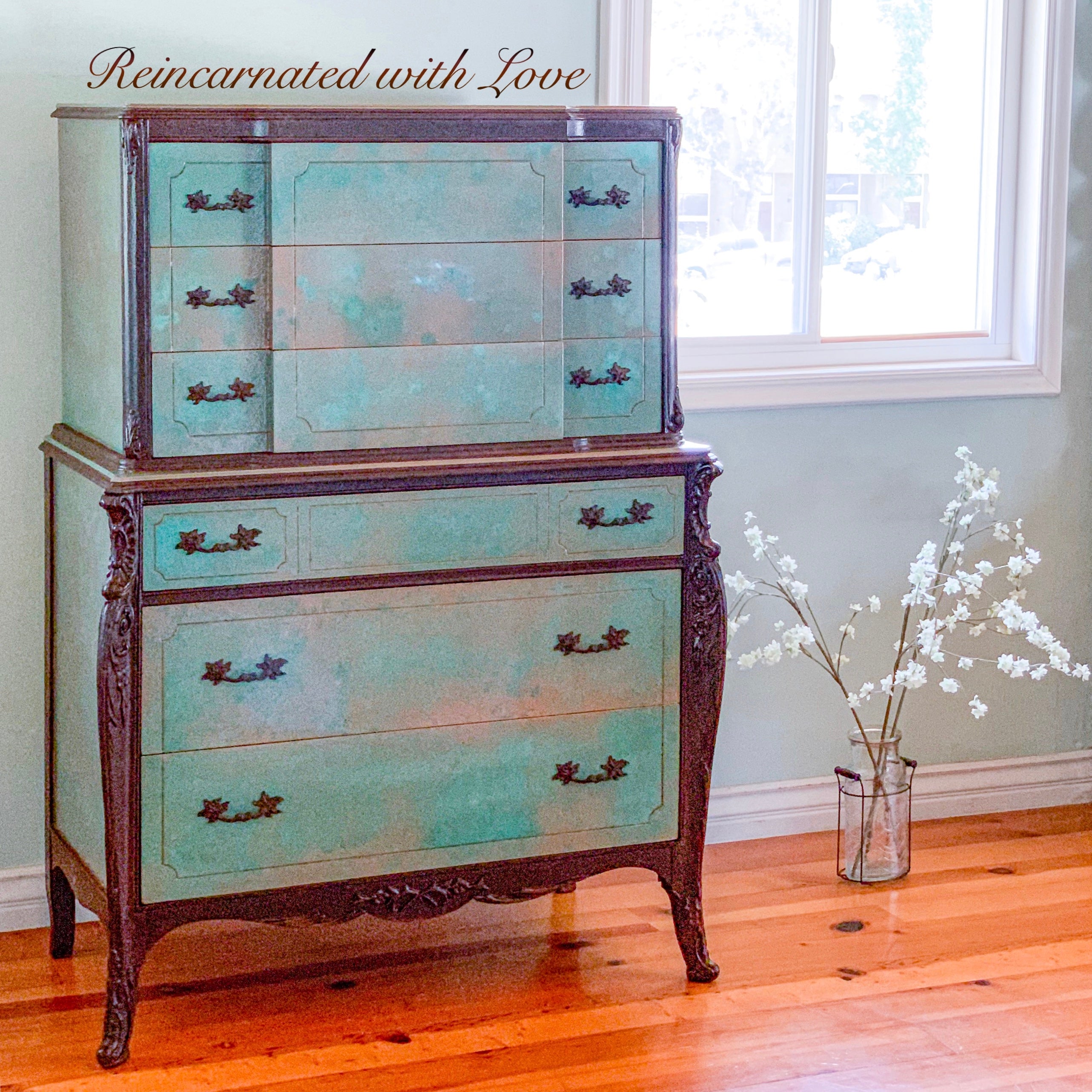 Green Boho Dresser ~ painted furniture | Reincarnated with Love ...