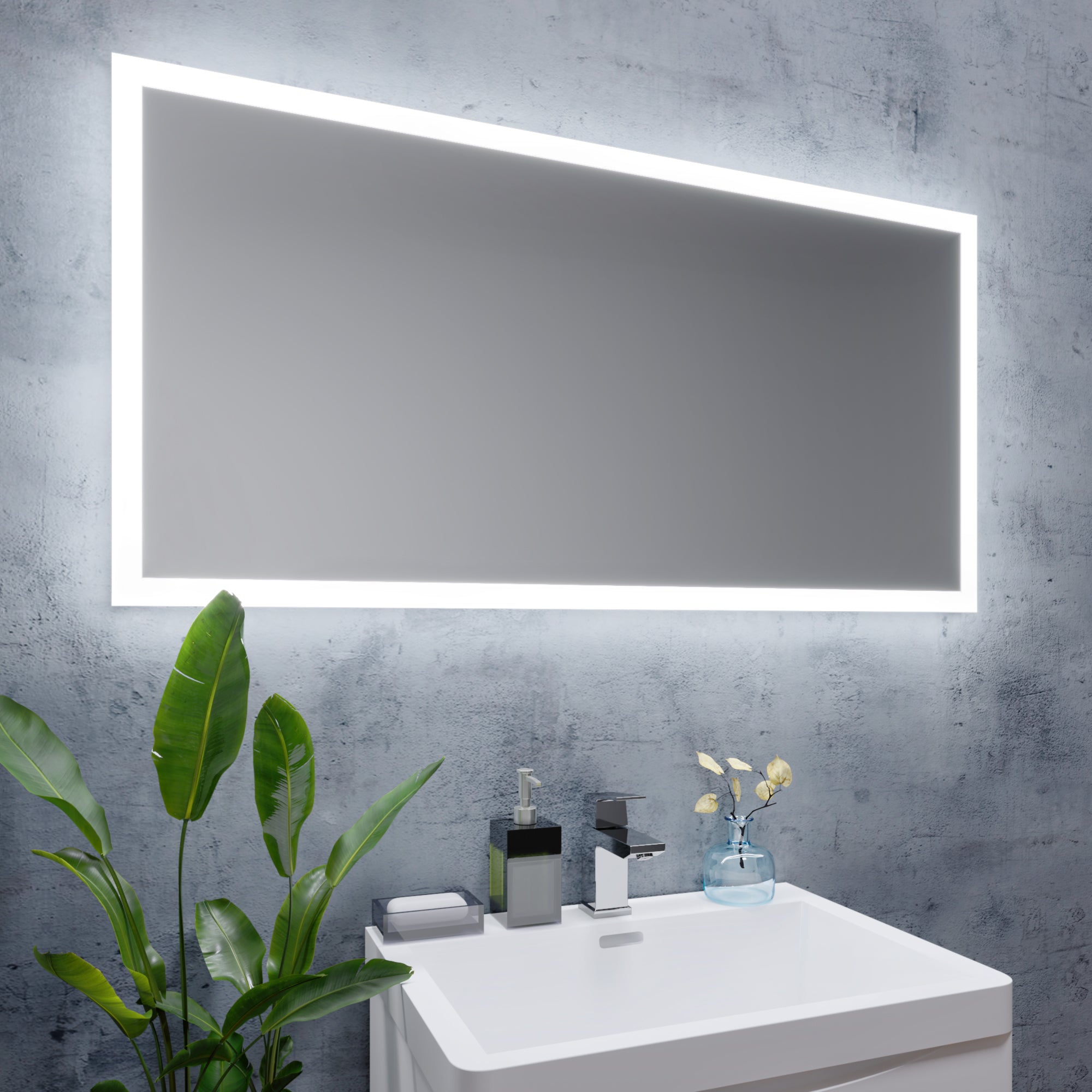 Keenware Kbm 338 Led Frosted Edge Backlit Bathroom Mirror With Demiste 