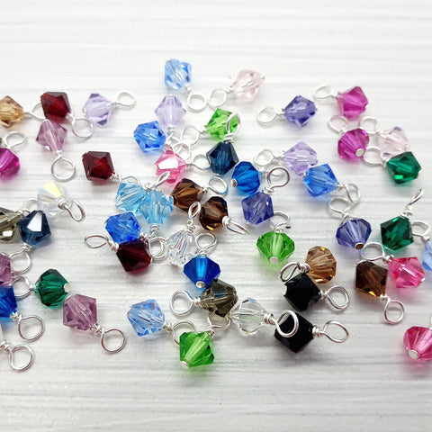 50pc Colorful Glass Star Dangle Pendants Mini Charms Alloy Large Hole Beads  26mm