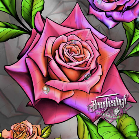 80 Roses Tattoo Brushes & and Stamps for Procreate application on iPad and iPad Pro by Haris Jonson
