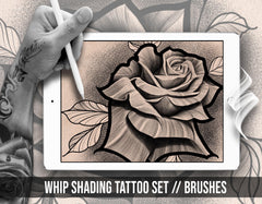 10 whip shading tattoo brushes for procreate app ipad by brushestock.com