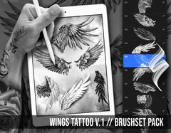 wings tattoo brushes and stamps for procreate app by brushestock