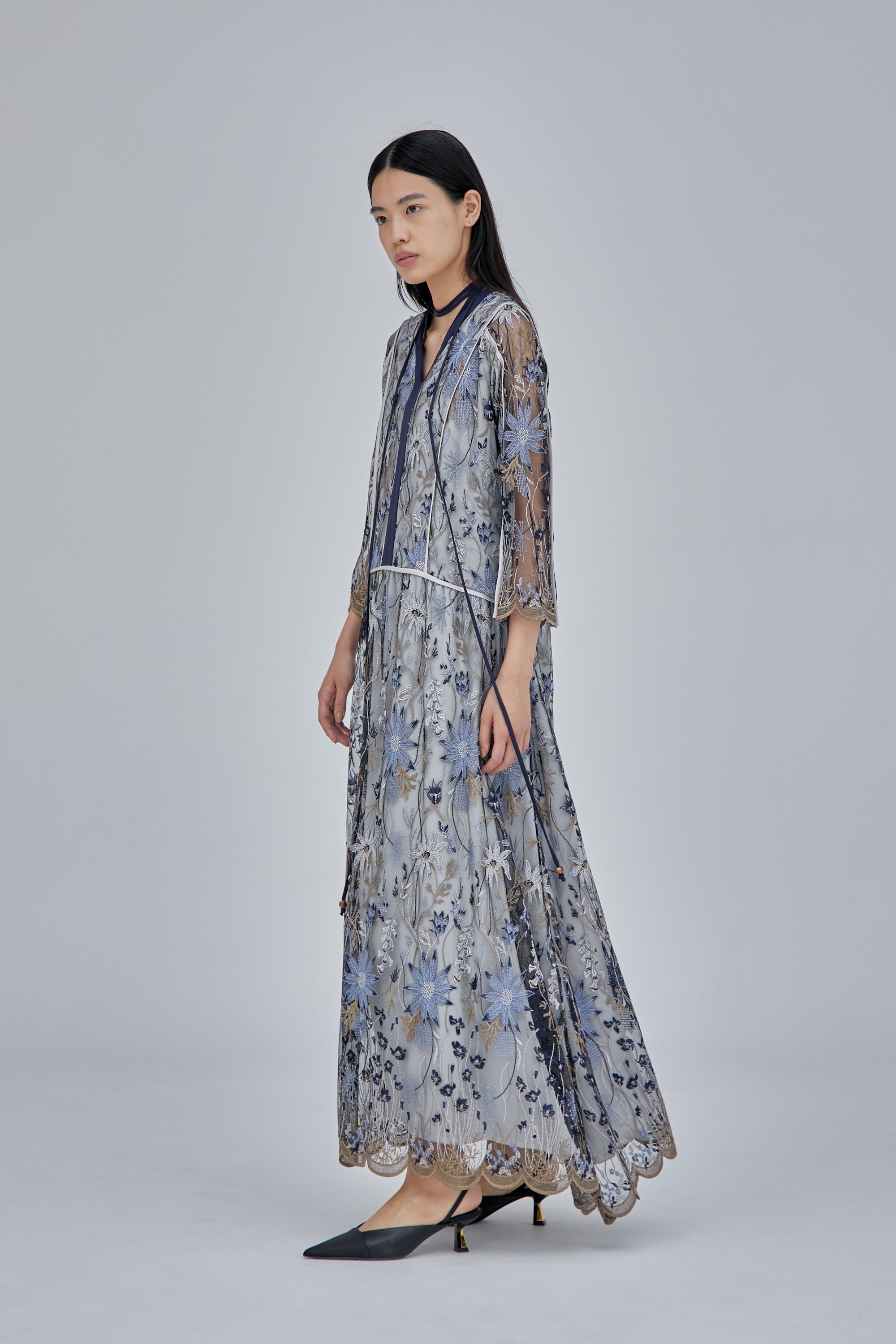 Everlasting embroidery lace dress (Blue) – MURRAL