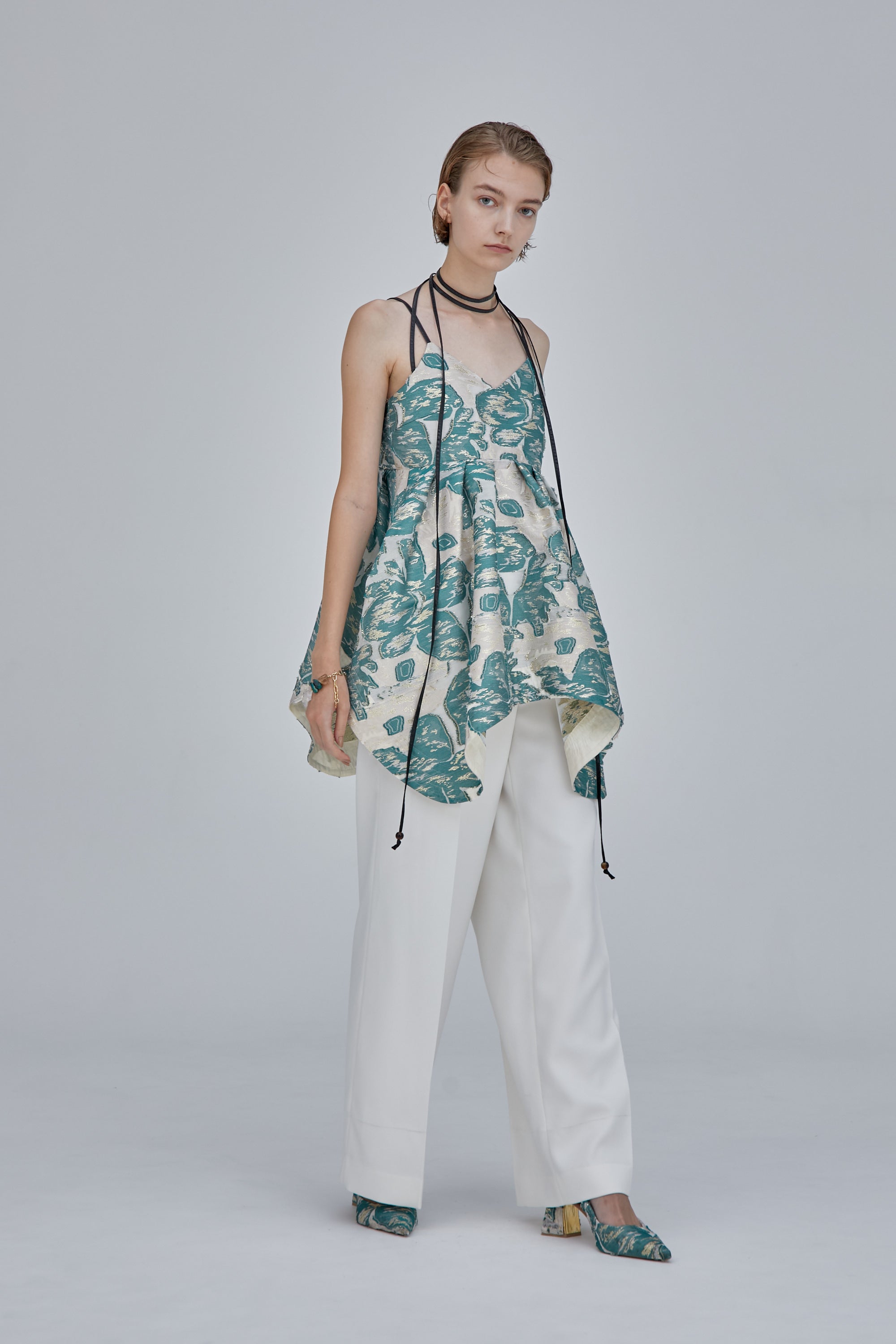 MURRAL / Flower jacquard camisole top | www.unimac.az