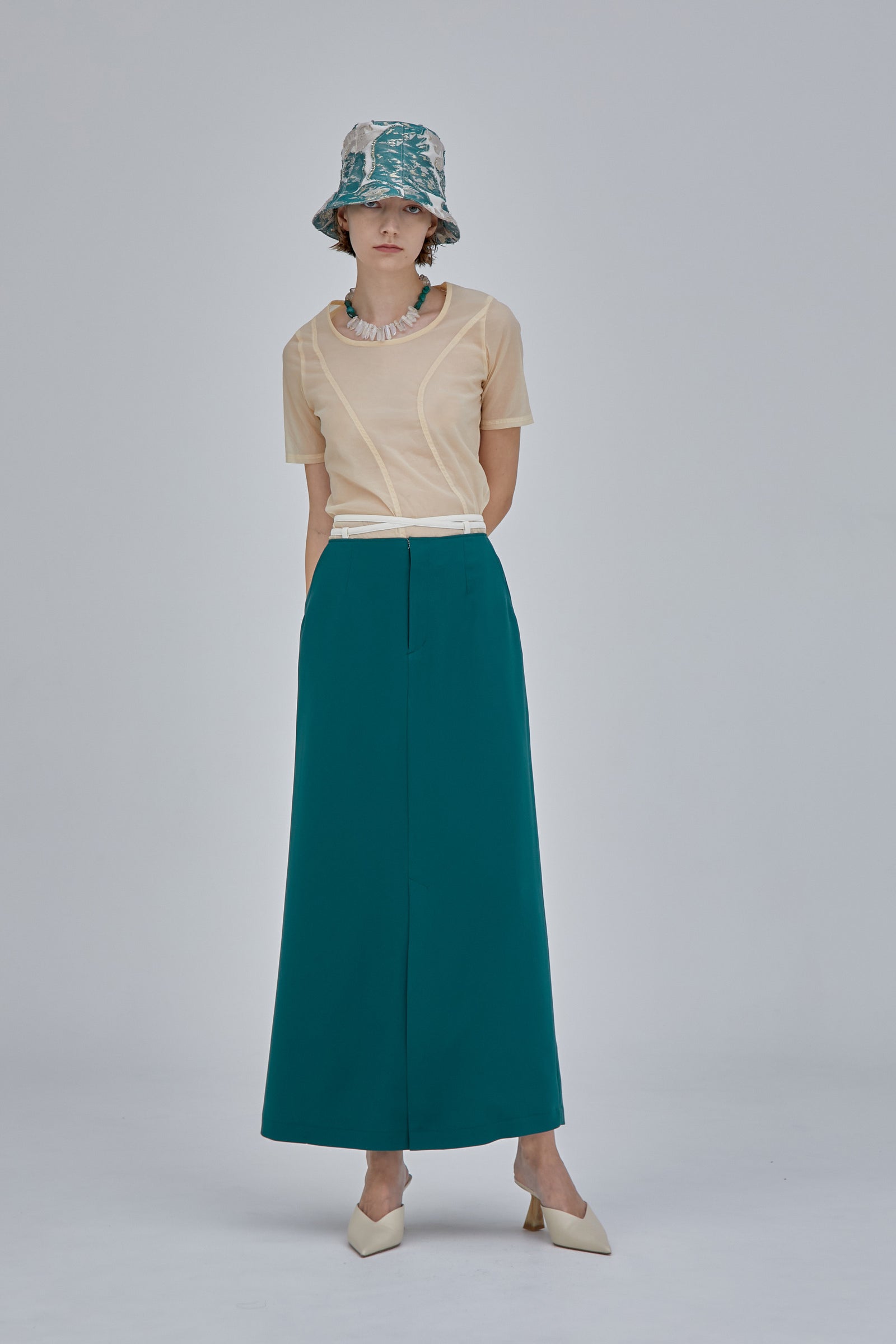 murral 23SS String slit skirt (Green)-