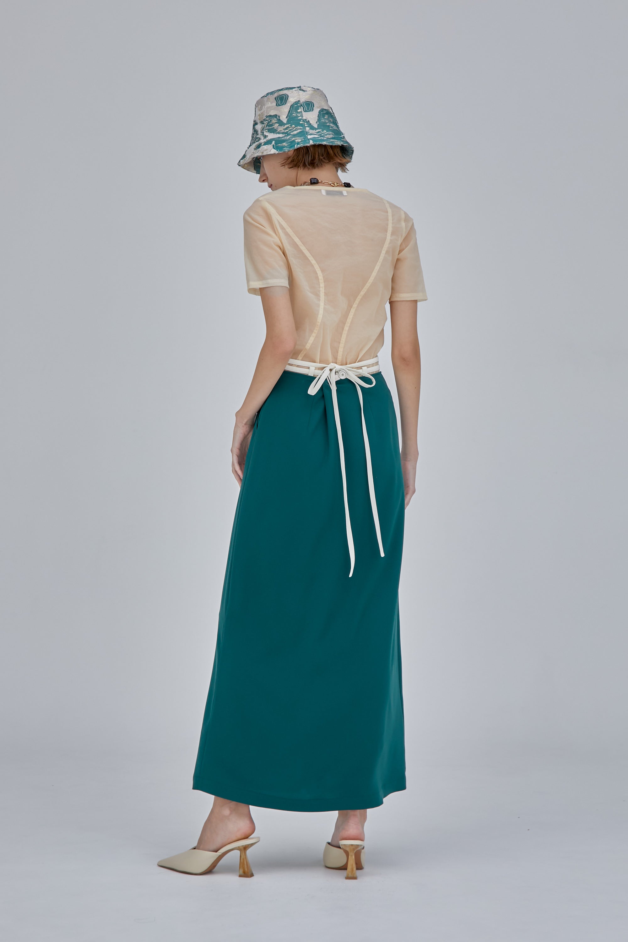 murral 23SS String slit skirt (Green)-