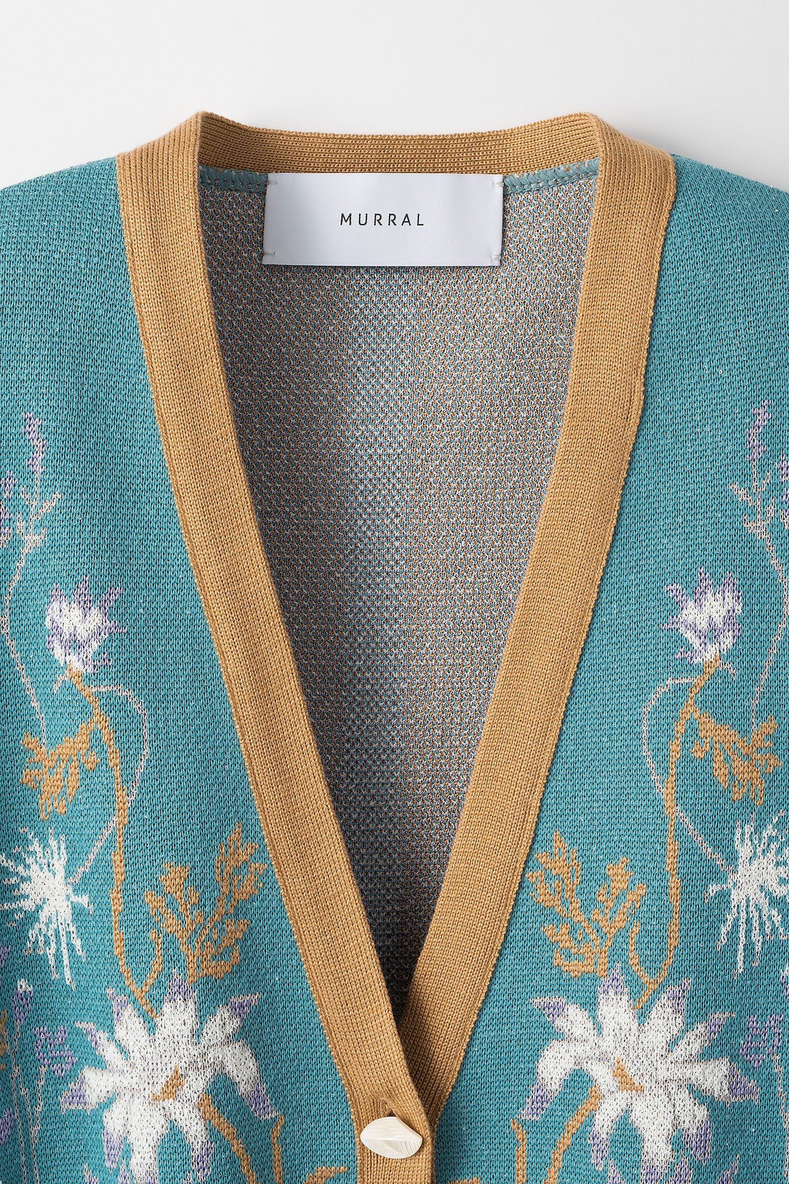 Garden flower knit cardigan (Light blue) – MURRAL