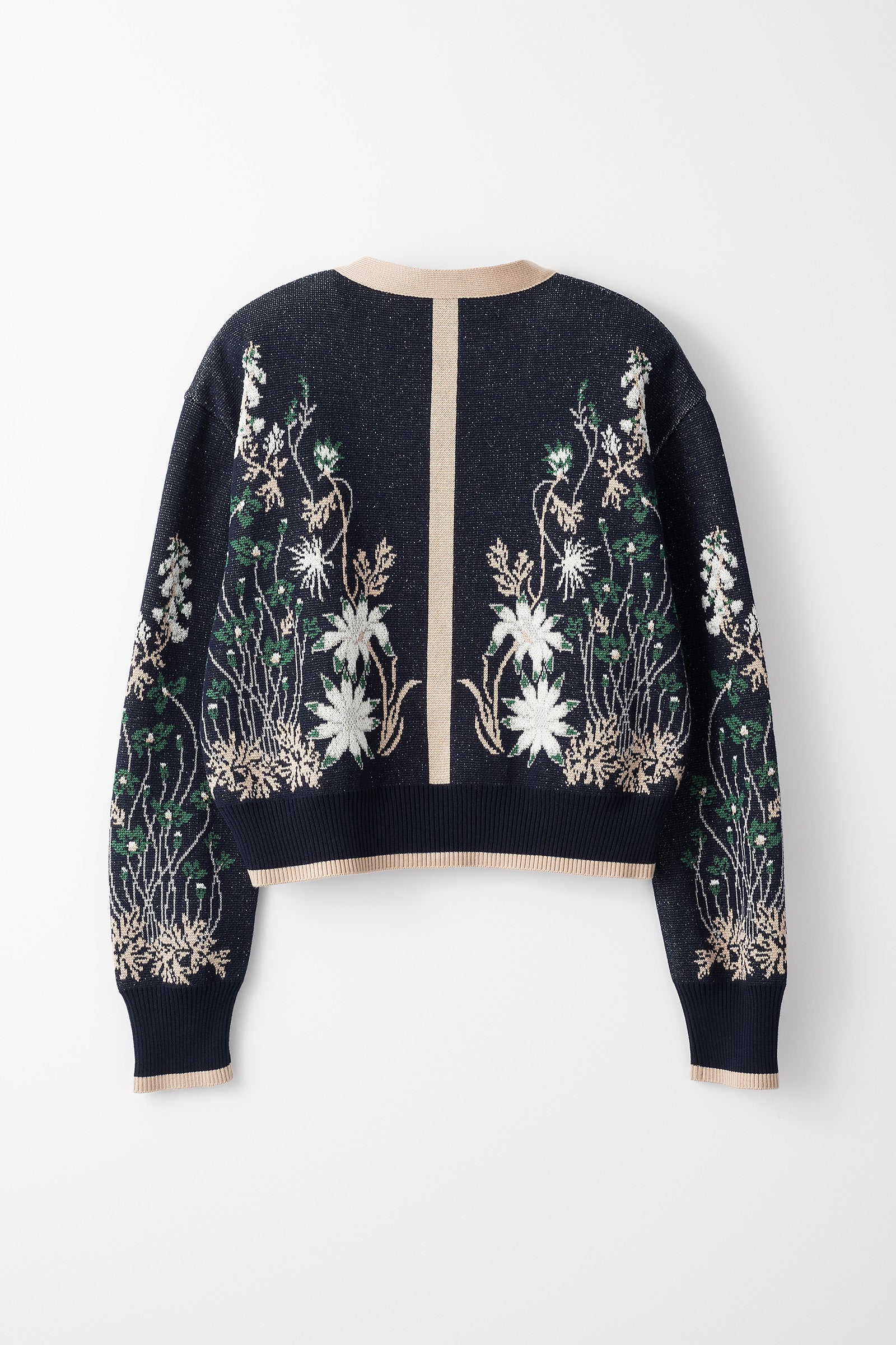 Garden flower knit cardigan (Navy) – MURRAL