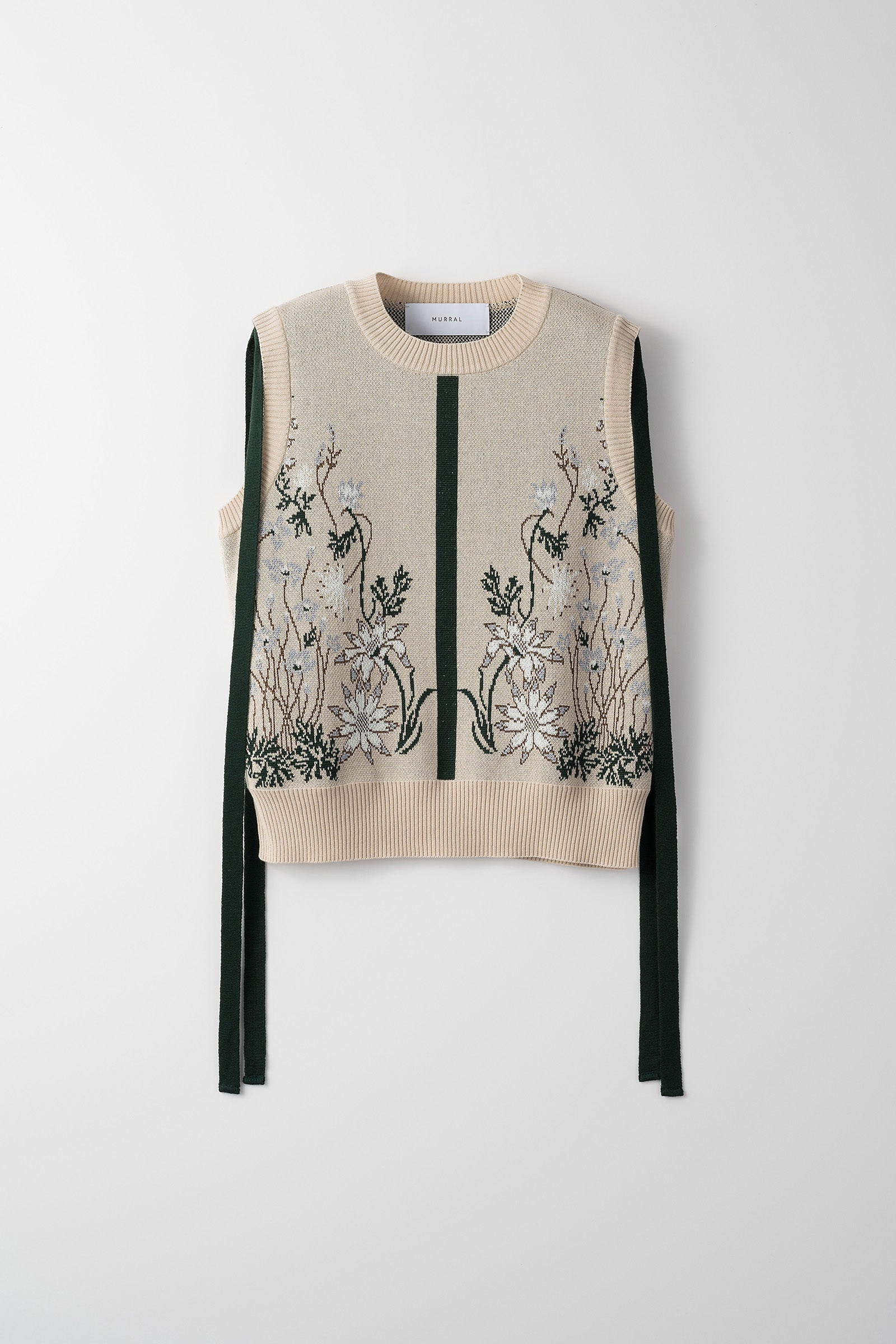 Garden flower knit vest (Ecru) – MURRAL