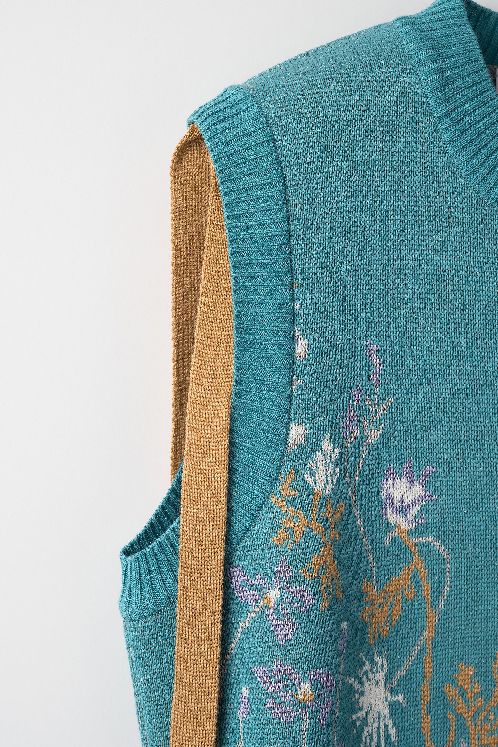 最新の激安 MURRAL MURRAL vest flower Garden flower knit (Navy