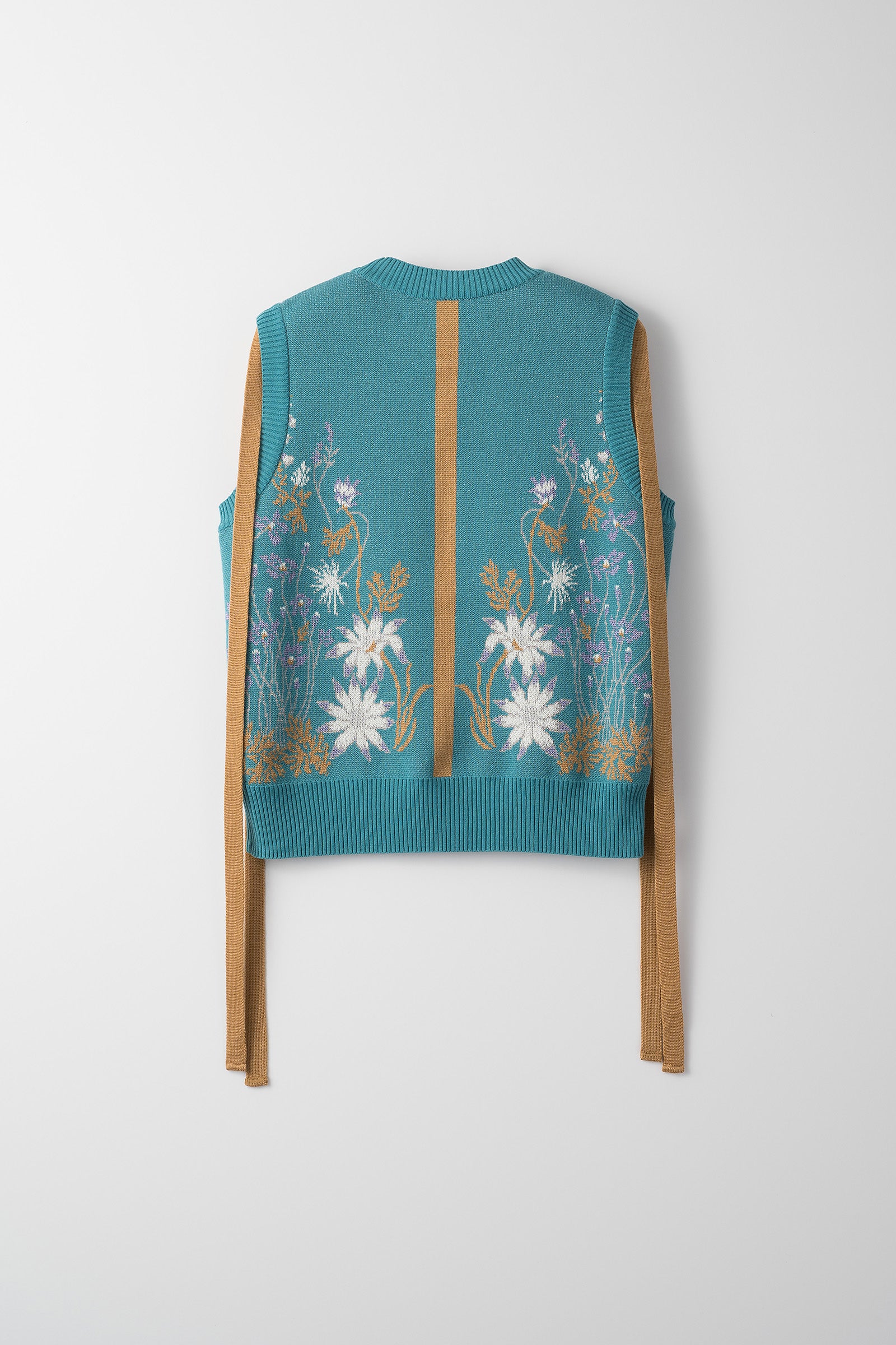 Garden flower knit vest (Light blue) – MURRAL