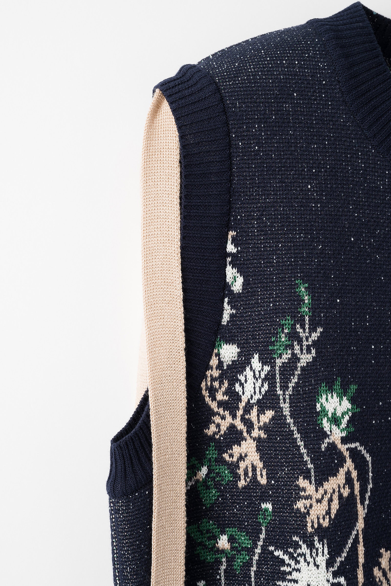 Garden flower knit vest (Navy) – MURRAL