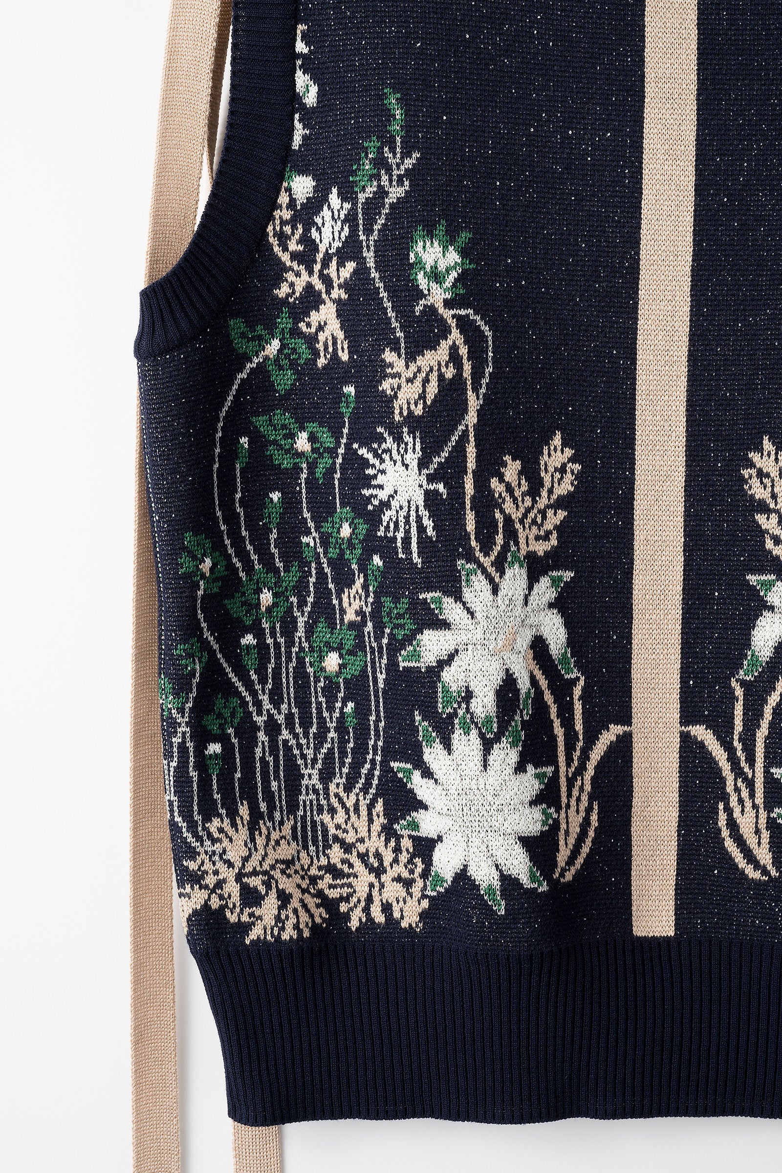 Garden flower knit vest (Navy) – MURRAL