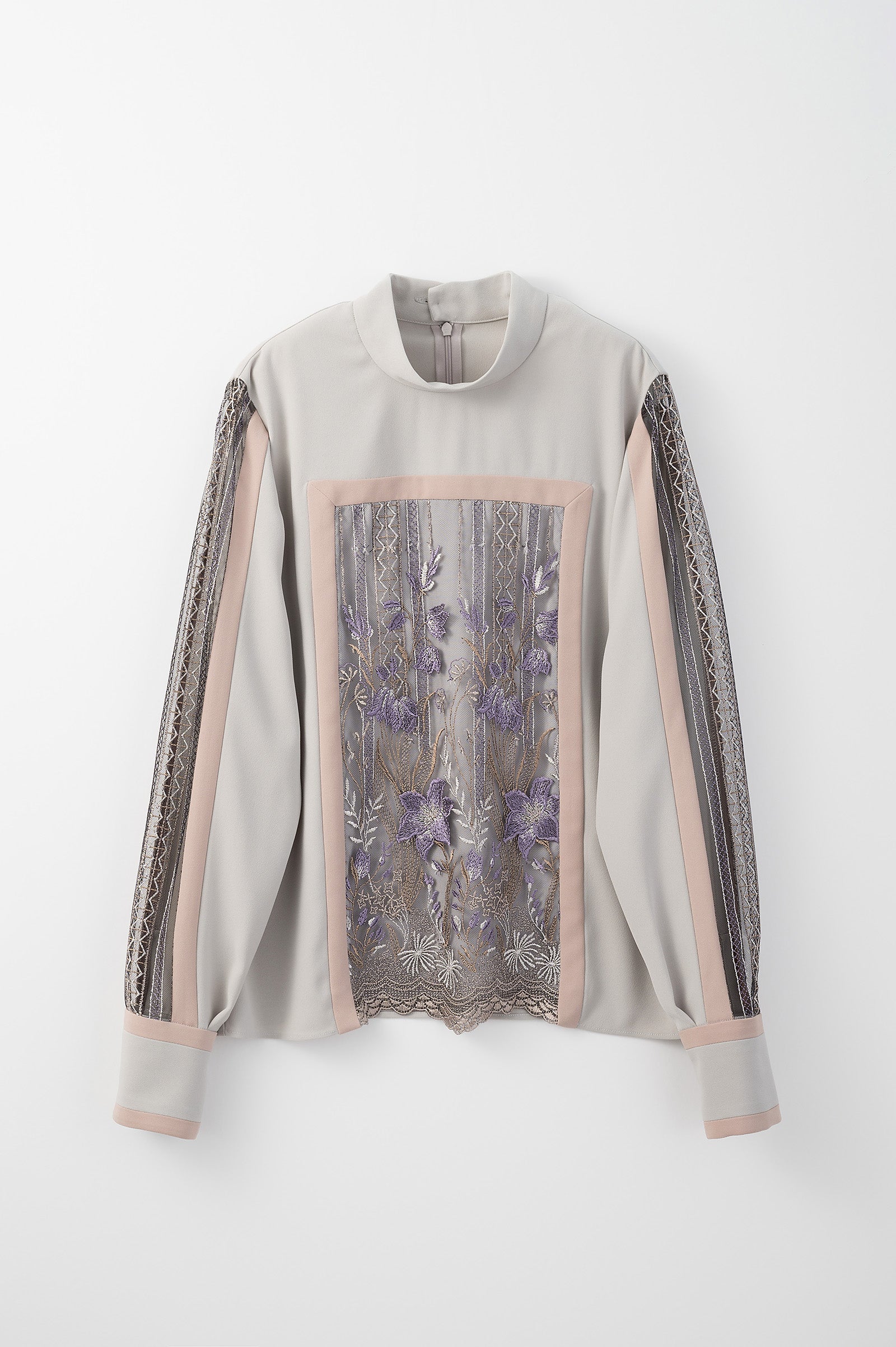 MURRAL framed flower half sleeve top-