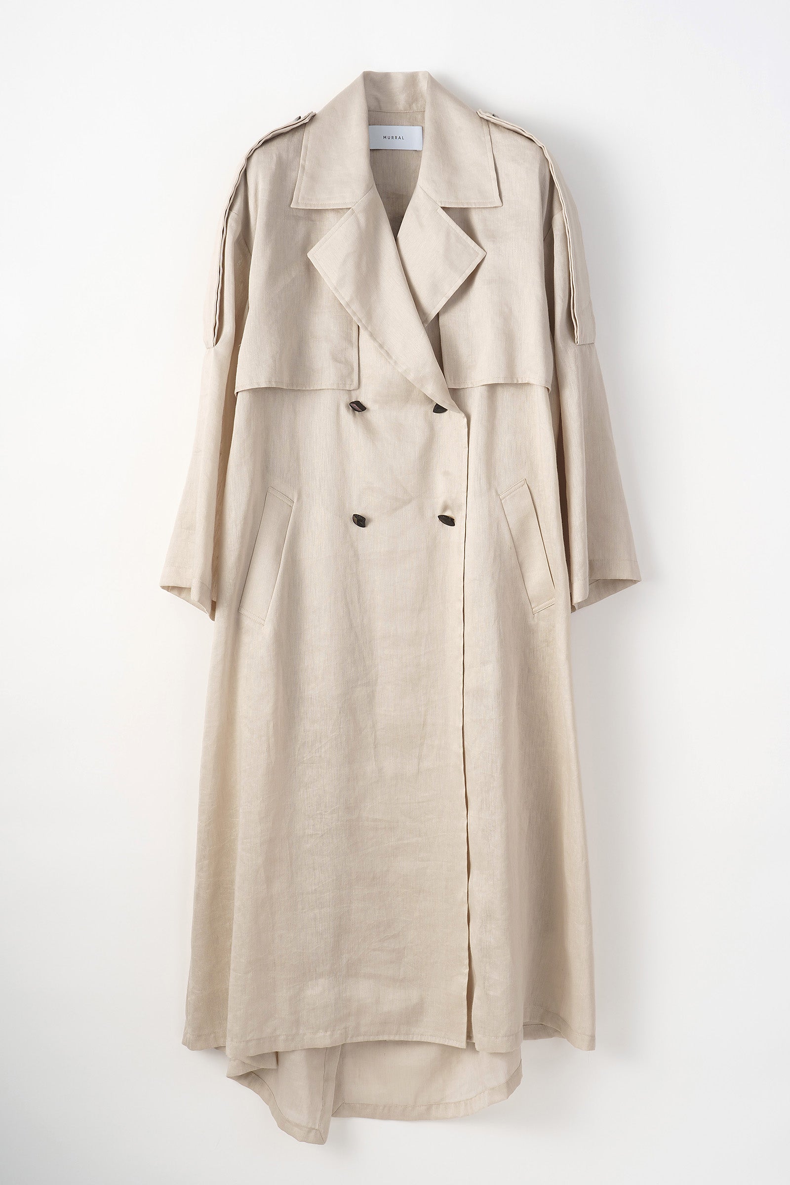 新品最安値 mame - MURRAL/ linen open back trench coat 21SSの通販