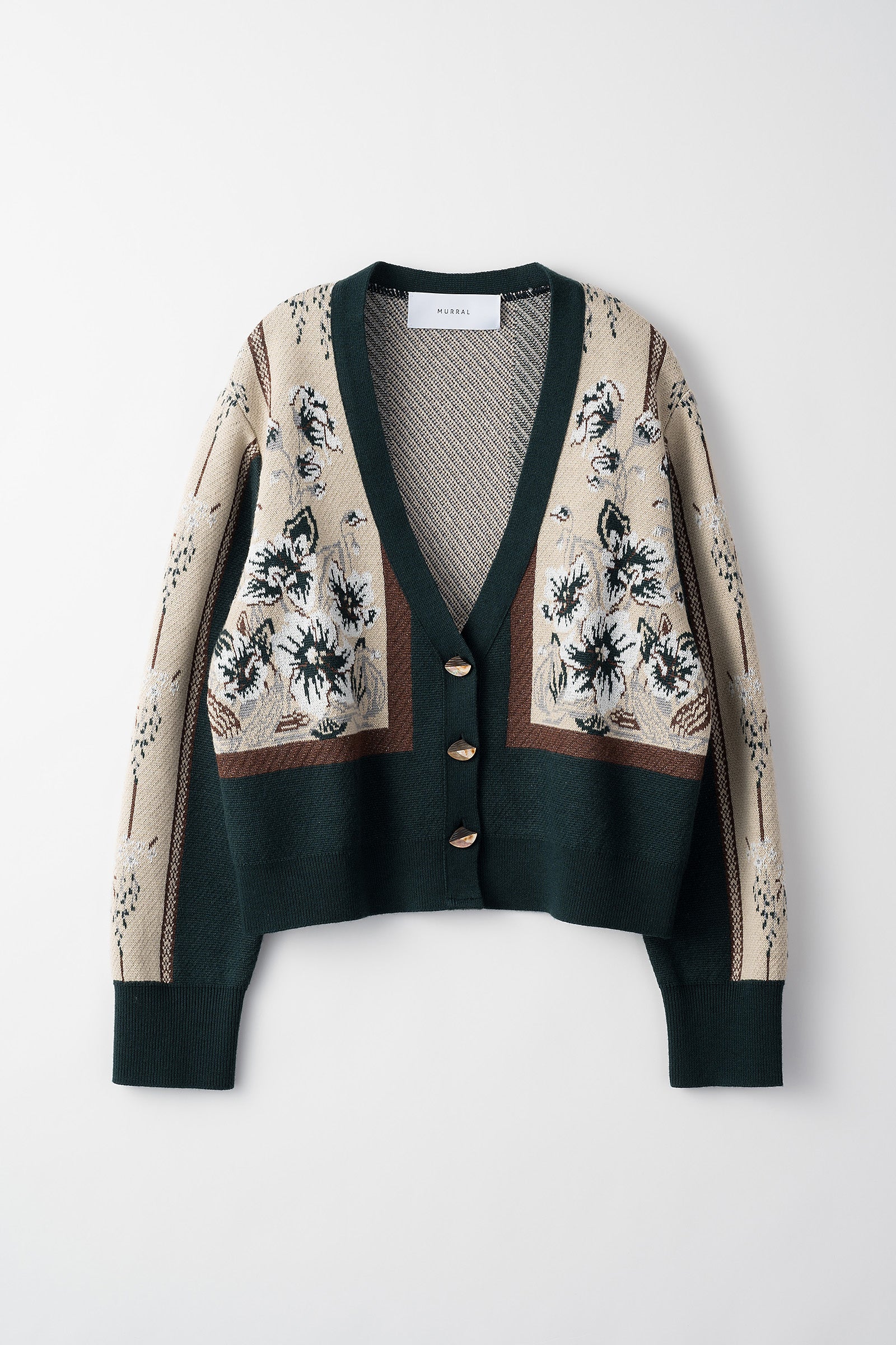 即日発送 ミューラル MURRAL flower knit short cardigan