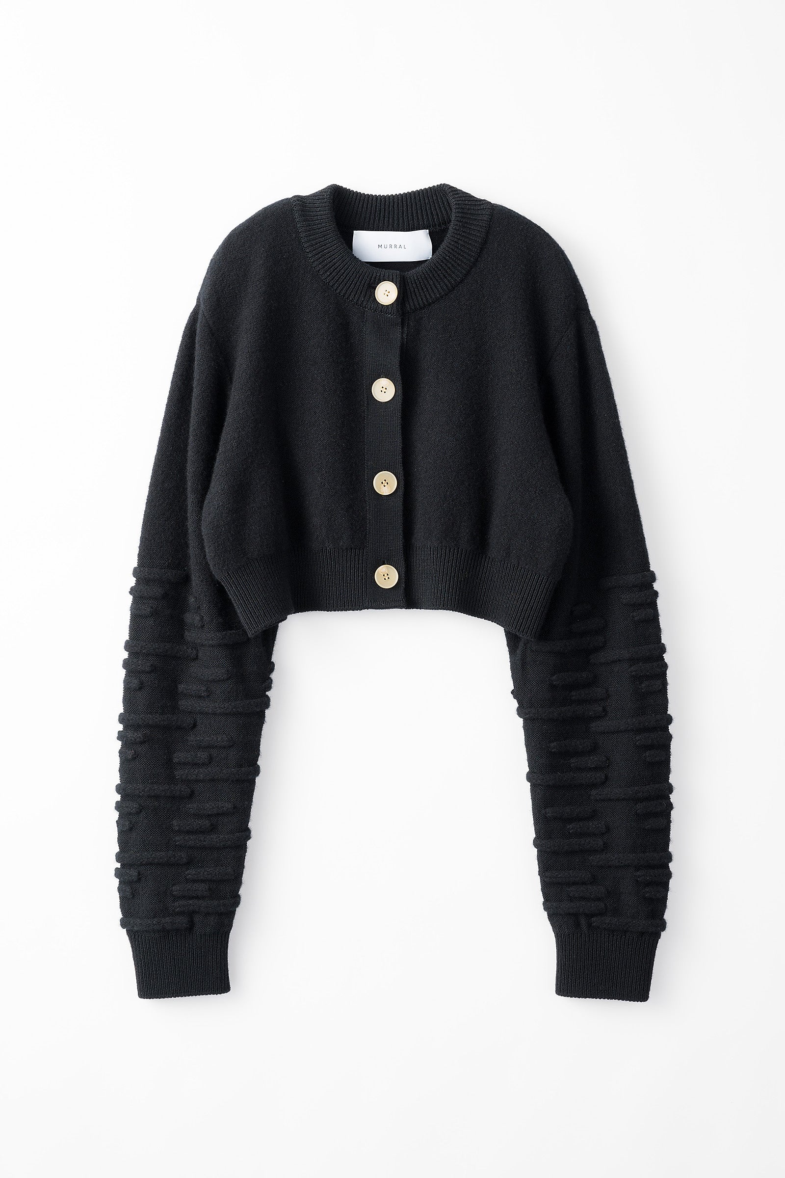 Sway knit short cardigan (Black) – MURRAL