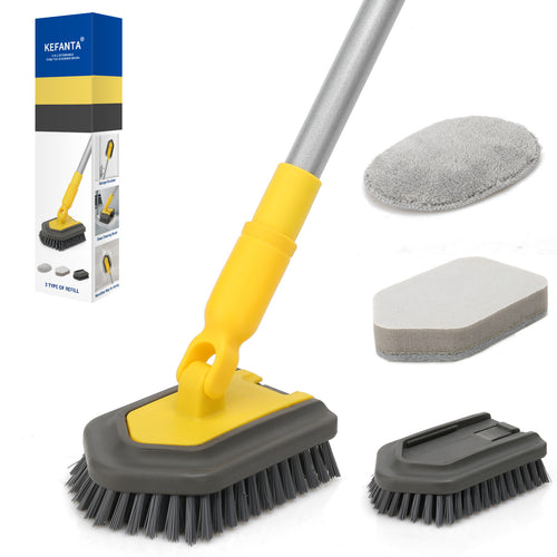 Floor Scrub Brush with 150cm Telescopic Long Handle,2 in 1 Scrape Brus –  KeFanta