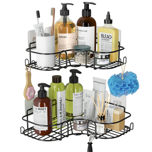 FETCOI Modern 2-tier Bamboo Hanging Shower Caddy Bathroom Shelf Shampoo,  Soap Organizer