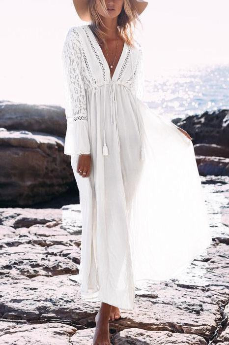 white maxi cover up