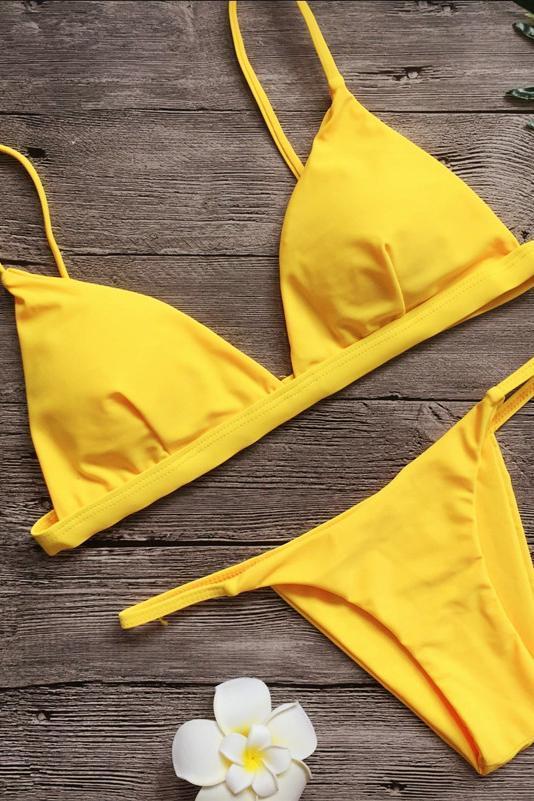 yellow bathing suit top