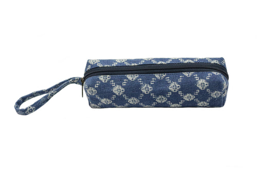 Aizome Indigo Shibori (Tie-Dye) Pencil Case (001) | Nama Denim