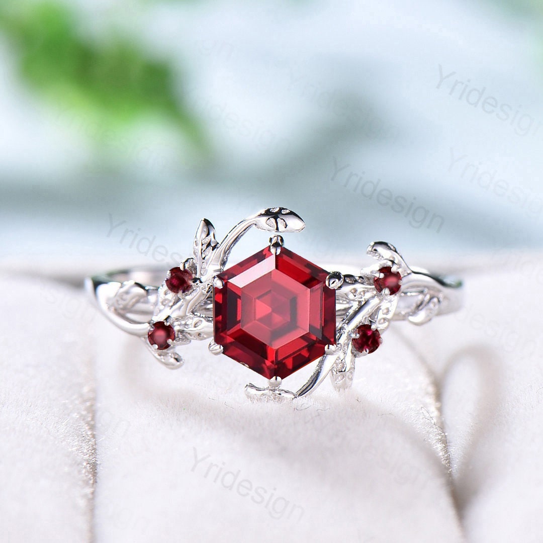 Amazon.com: 925 Sterling Silver Ruby Rings For Women - Birthday/Anniversary  Gift For Her Rings - Ruby Bohemian Fashion Artisan Filigree Rings size 7 :  Handmade Products