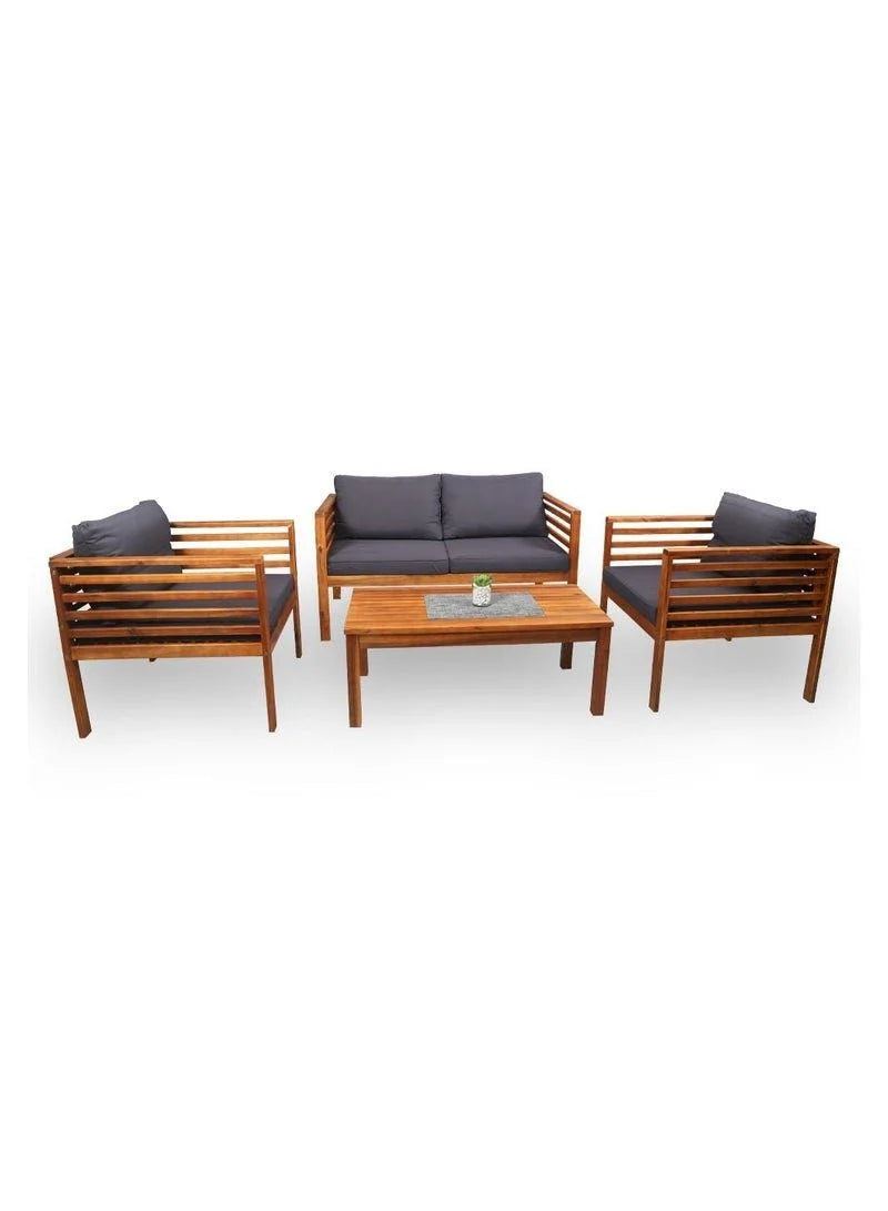 Acacia Wood Sofa Set with Table - Image 5