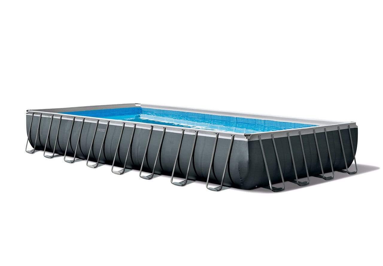 Intex 32ft X 16ft X 52inch Ultra Frame Rectangular Pool Set With Filter Pump Ladder