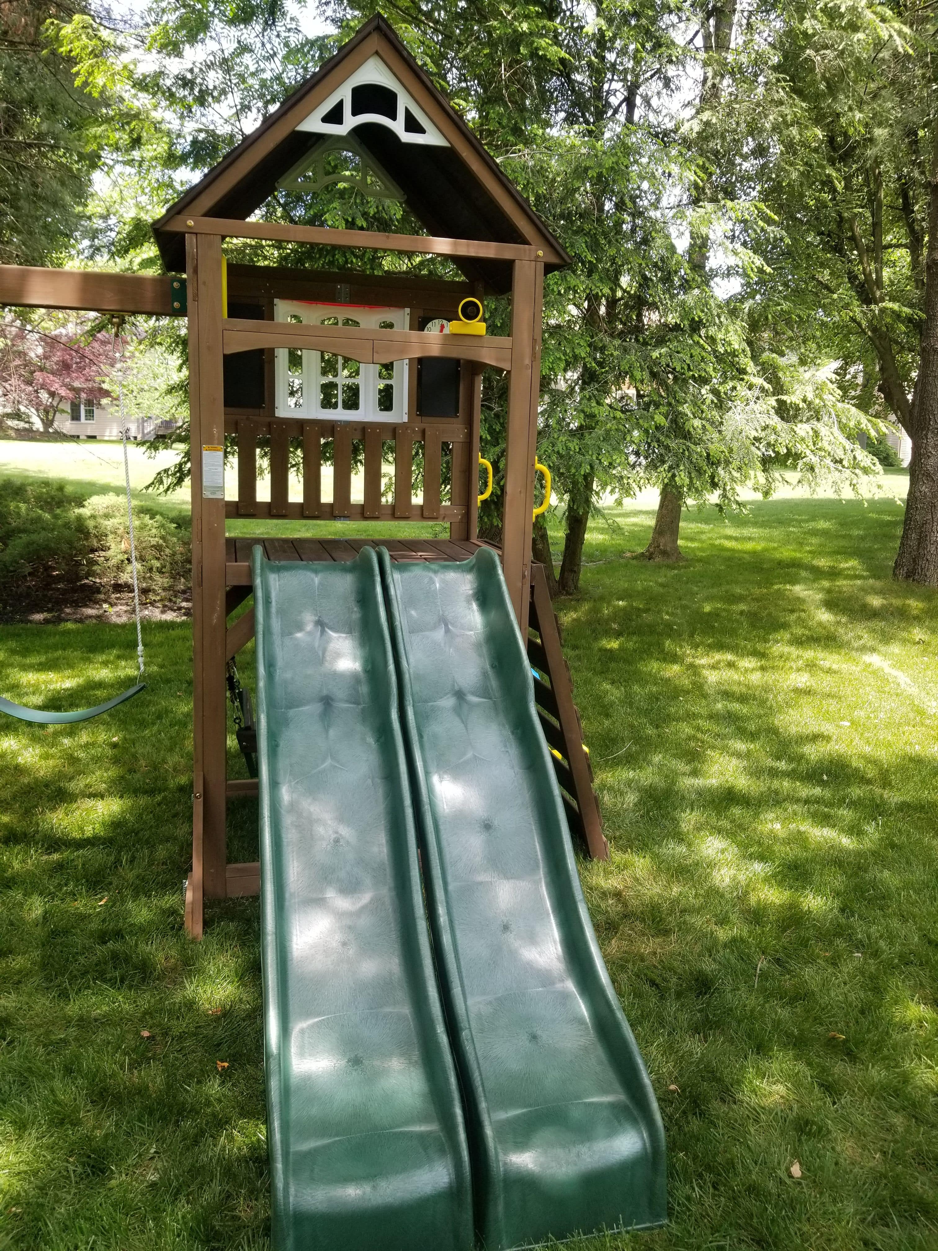 cedar summit lindale wooden swing set and play set