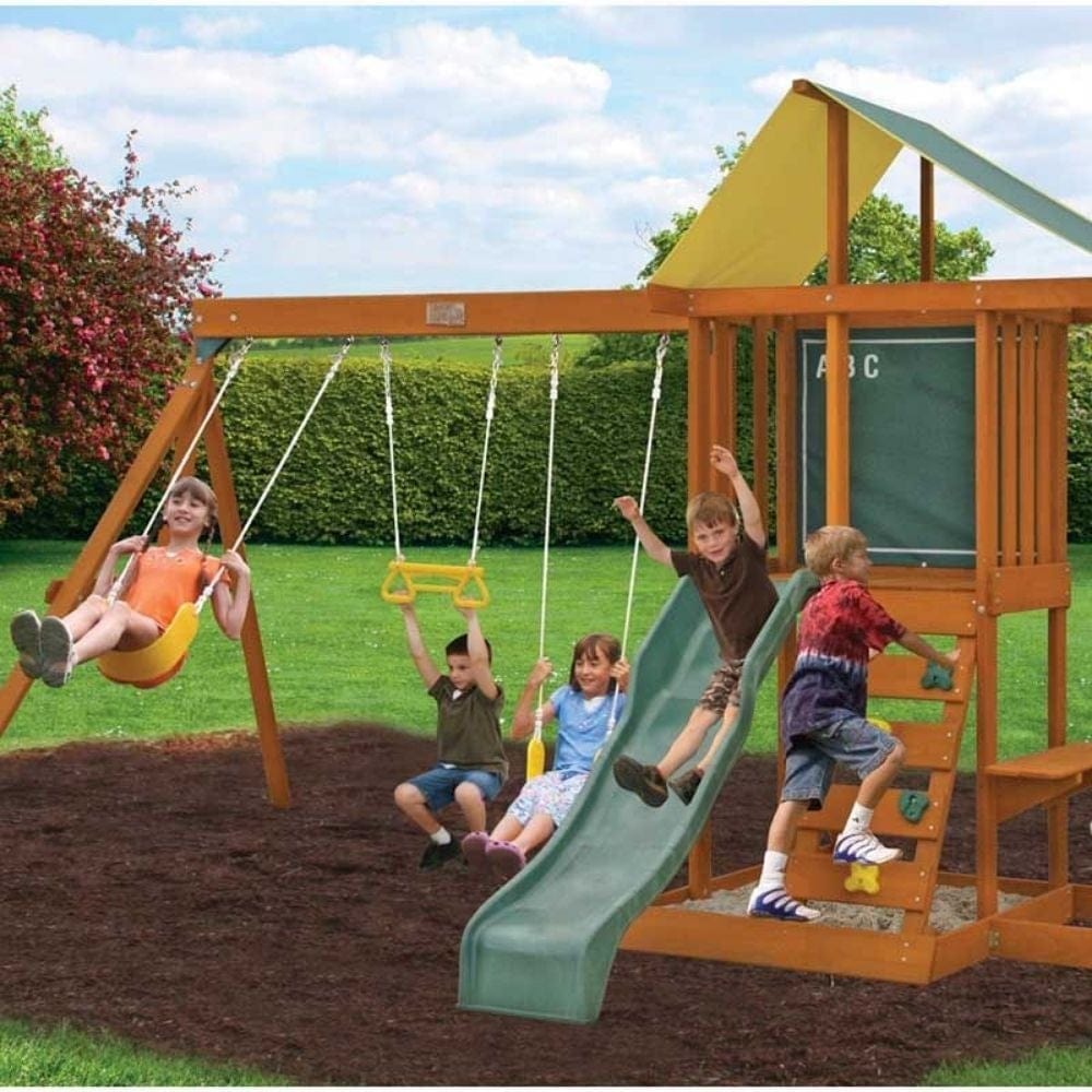 kidkraft springfield ii wooden swing set