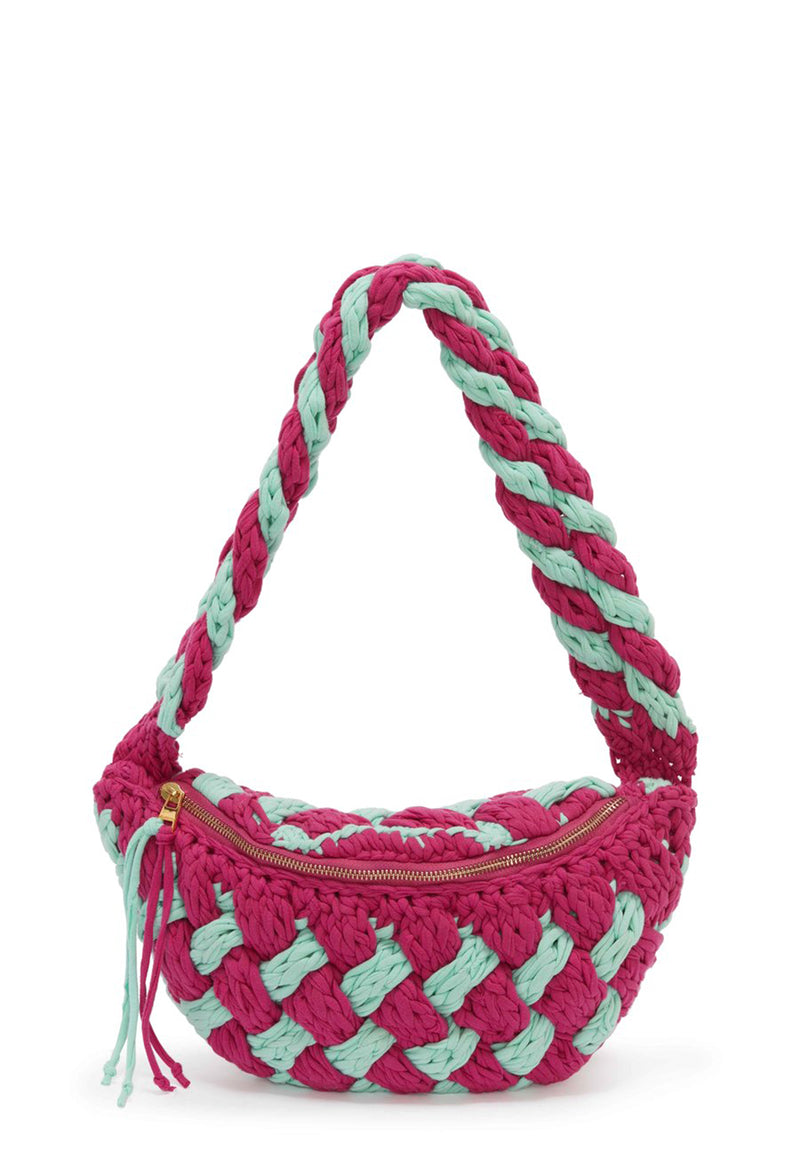 Knitted Bum Bag | Purple Mint