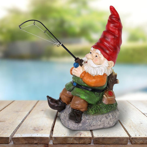 Good Time Fishing Frank Garden Gnome Statue