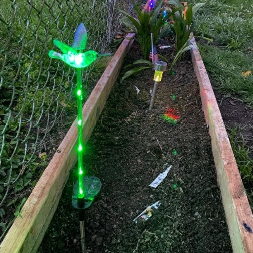 Solar WindyWing Garden Stake Set of Cardinal, Hummingbird and Blue Bird with Colored LED Lights, 4 by 27 Inch