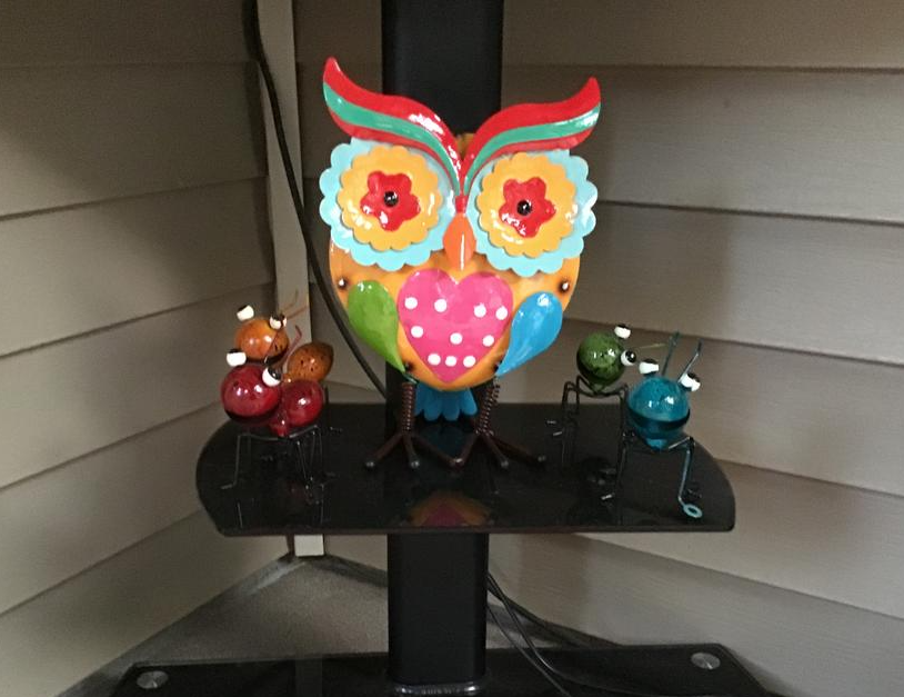Metal Painted Owl Decor, 10 Inch