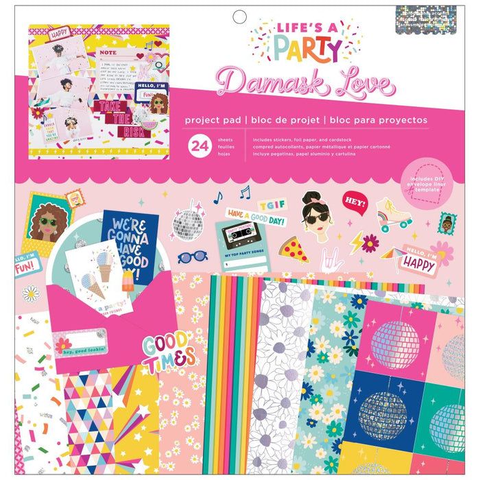 Damask Love Life's A Party Project Pad 12"X12"