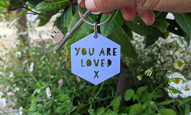 You Are Loved Keyring - Lilac
