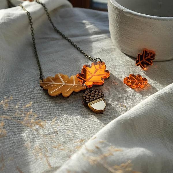 Oak Leaf and Acorn Necklace as featured in Sussex Life Magazine and Hampshire Life Magazine (September 2022)