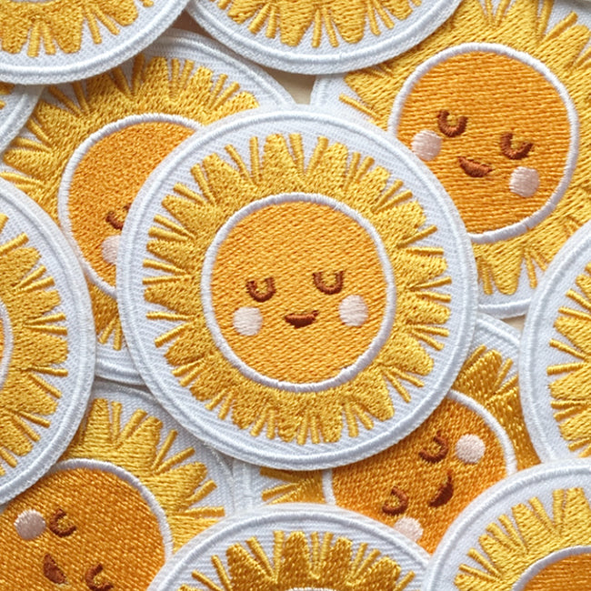 Yellow Sun Iron On Patch